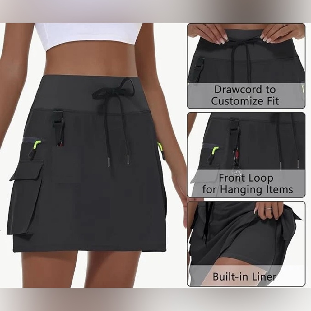 NWT Womens Athletic Cargo‎ Skort Size S UPF 50 Sun Protection Casual Golf Tennis